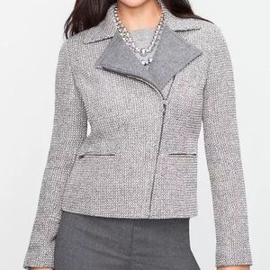 Talbots metallic tweed Moto jacket 6P